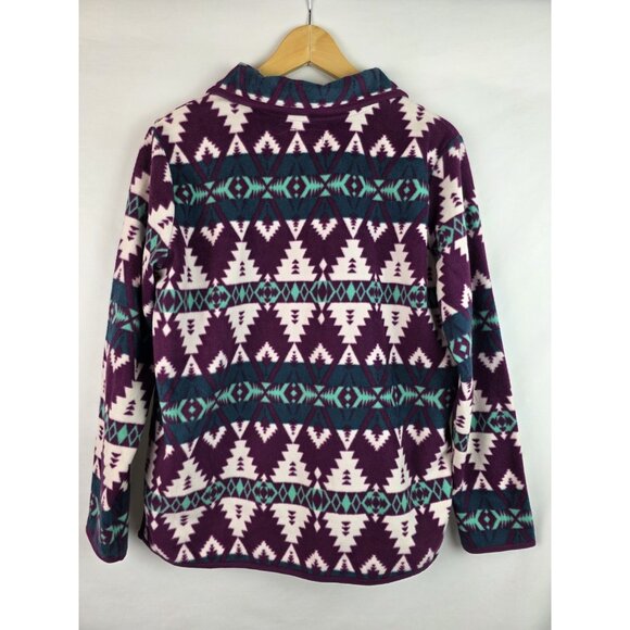 Wrangler Womens Sweatshirt Size Medium Purple Southwestern Aztec 1/4 Zip Fleece - Picture 12 of 13